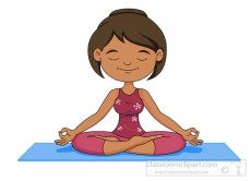 girl practicing meditation yoga while sitting on mat clipart